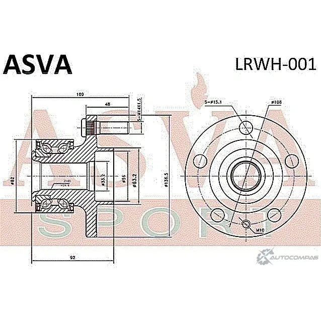 Ступица колеса ASVA LRWH-001 T1PJHZ C 1269715991 изображение 1