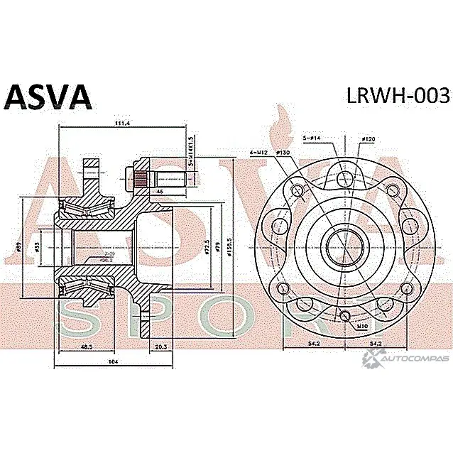 Ступица колеса ASVA BH J8P LRWH-003 1269715995 изображение 1