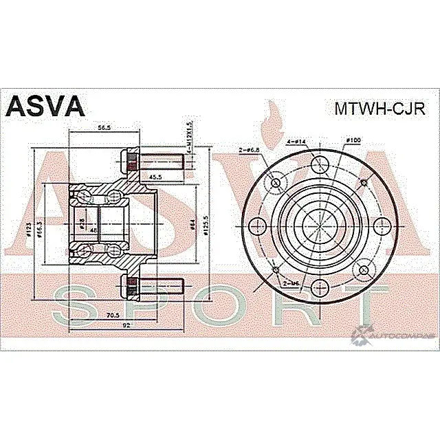 Ступица колеса ASVA MTWH-CJR 1269717869 YH9 PPVX изображение 1