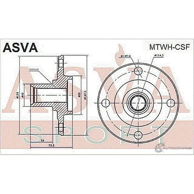 Ступица колеса ASVA B NGKSQ9 MTWH-CSF 1269717885 изображение 1