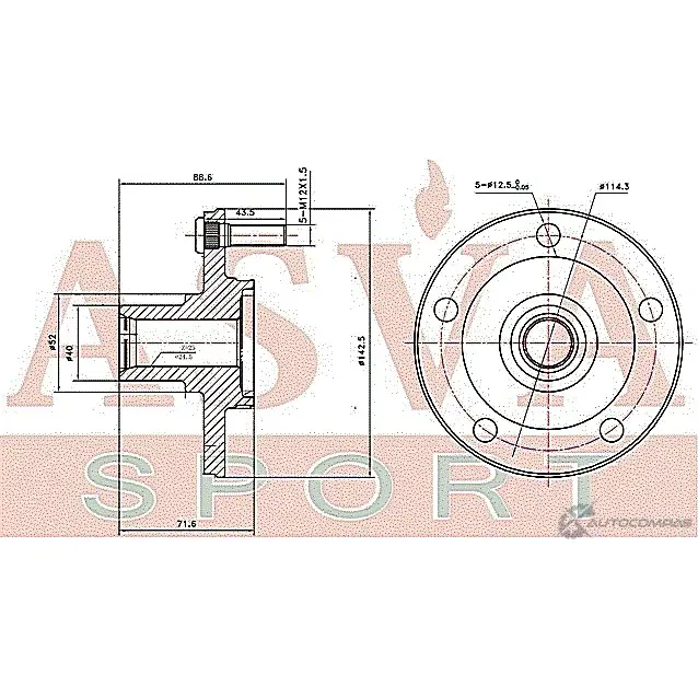 Ступица колеса ASVA MTWH-H66F 1269717947 025 7T изображение 1