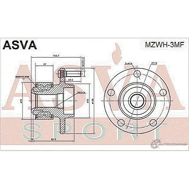Ступица колеса ASVA MZWH-3MF 1269720083 WJ2 QKP изображение 1
