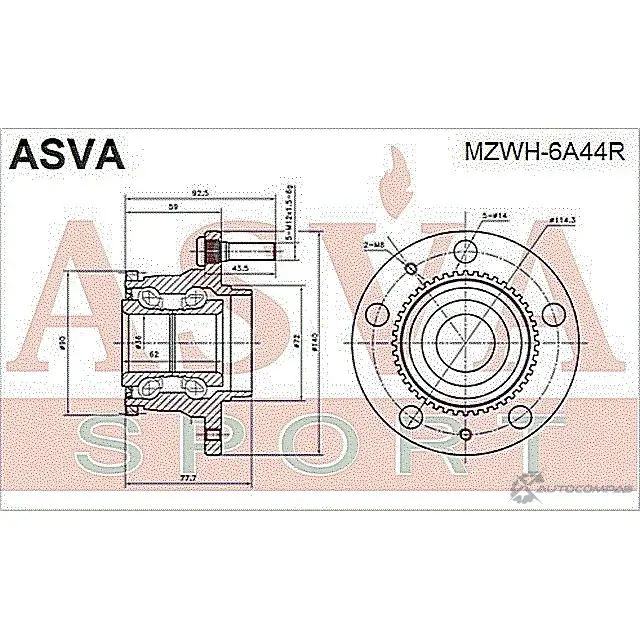 Ступица колеса ASVA 1269720109 77ZER C MZWH-6A44R изображение 1
