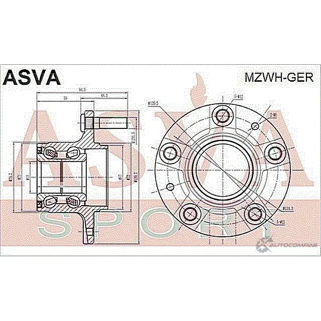 Ступица колеса ASVA MZWH-GER PB A83T 1269720163 изображение 1