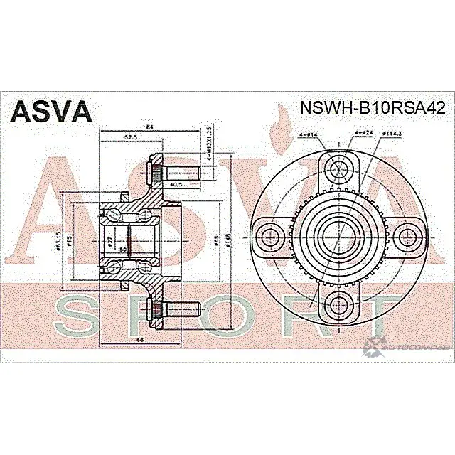 Ступица колеса ASVA 1269722289 V0KQ M5S NSWH-B10RSA42 изображение 1