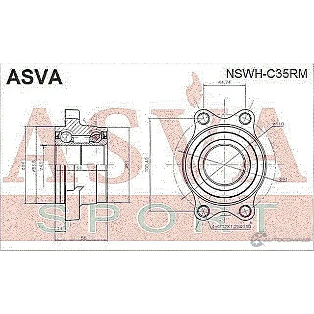 Ступица колеса ASVA I5FN XK2 1269722299 NSWH-C35RM изображение 1