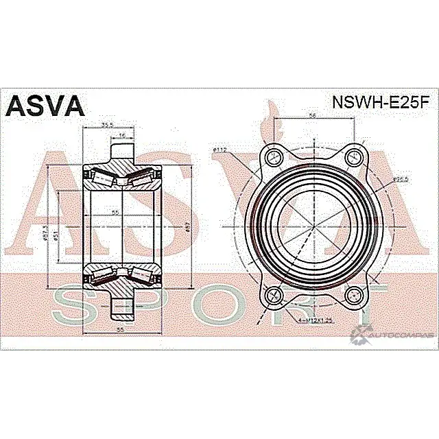 Ступица колеса ASVA 0 EYM7 NSWH-E25F 1269722307 изображение 1