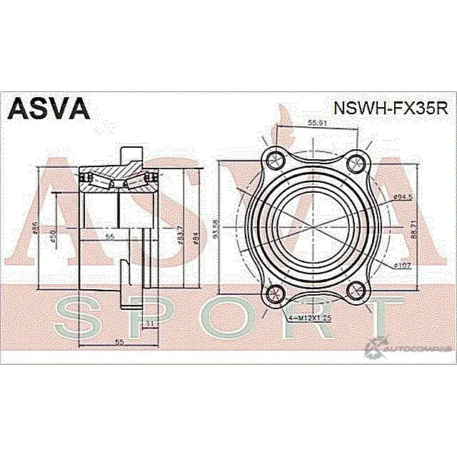 Ступица колеса ASVA QW I7E NSWH-FX35R 1269722315 изображение 1