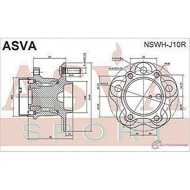 Ступица колеса ASVA YD Y2N1 NSWH-J10R 1269722335 изображение 1
