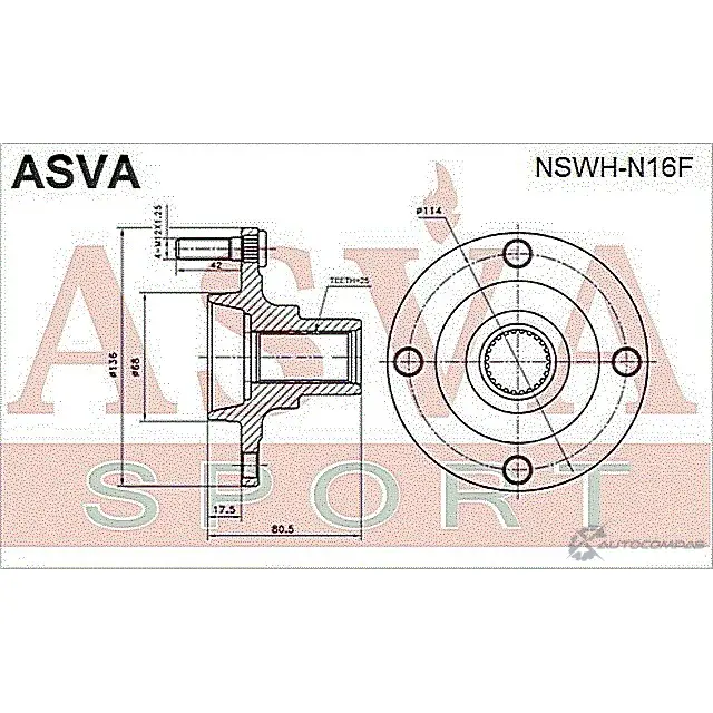 Ступица колеса ASVA NSWH-N16F 1Q15MB 6 1269722407 изображение 1