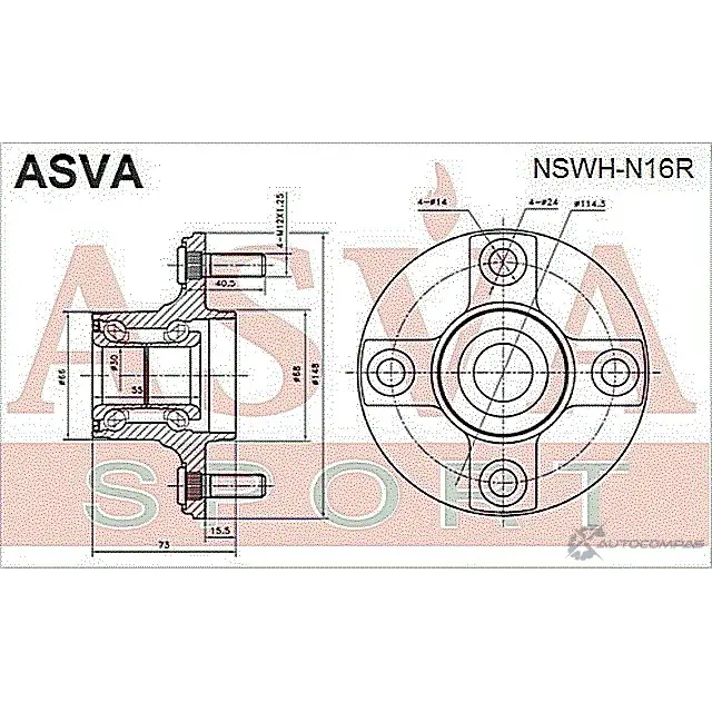Ступица колеса ASVA 1269722415 XF LC3F NSWH-N16R изображение 1