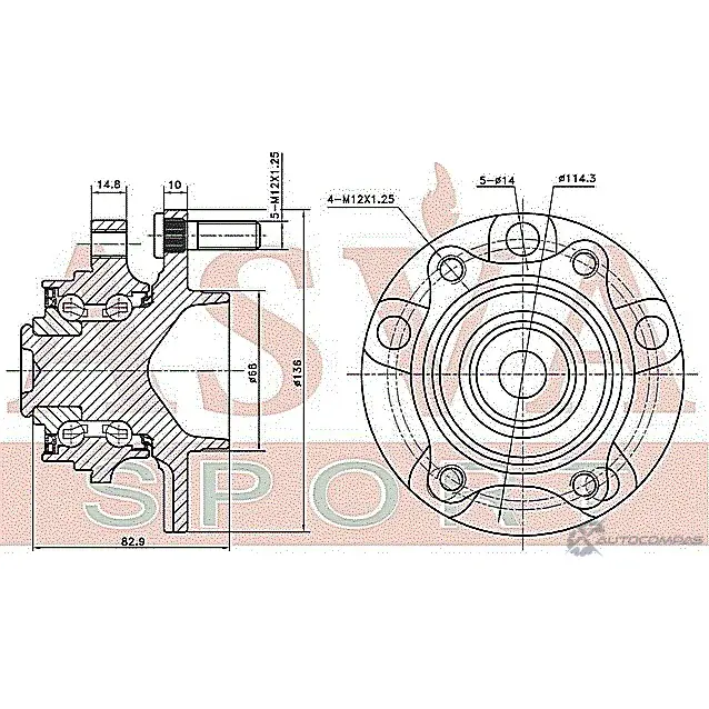 Ступица колеса ASVA 1269722493 NSWH-V35F SF2 3R5 изображение 1