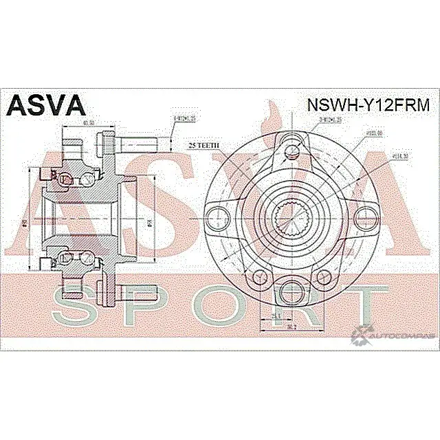 Ступица колеса ASVA 1269722515 NSWH-Y12FRM G9J1 TPR изображение 1