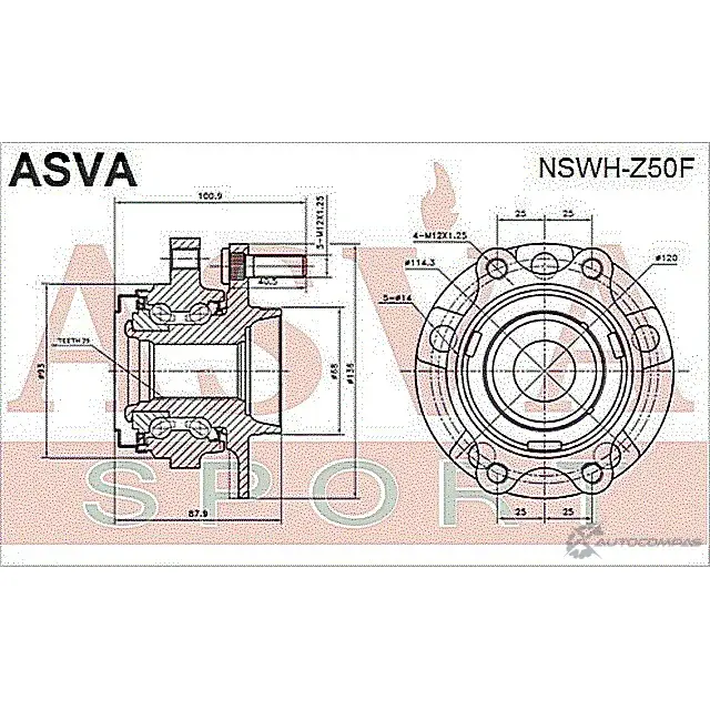 Ступица колеса ASVA 5CL4F G NSWH-Z50F 1269722533 изображение 1
