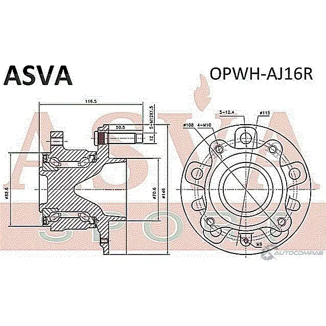 Ступица колеса ASVA DHTZ E 1269723023 OPWH-AJ16R изображение 1