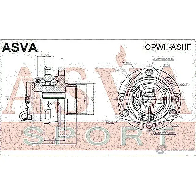 Ступица колеса ASVA OPWH-ASHF 1269723027 E KD16 изображение 1
