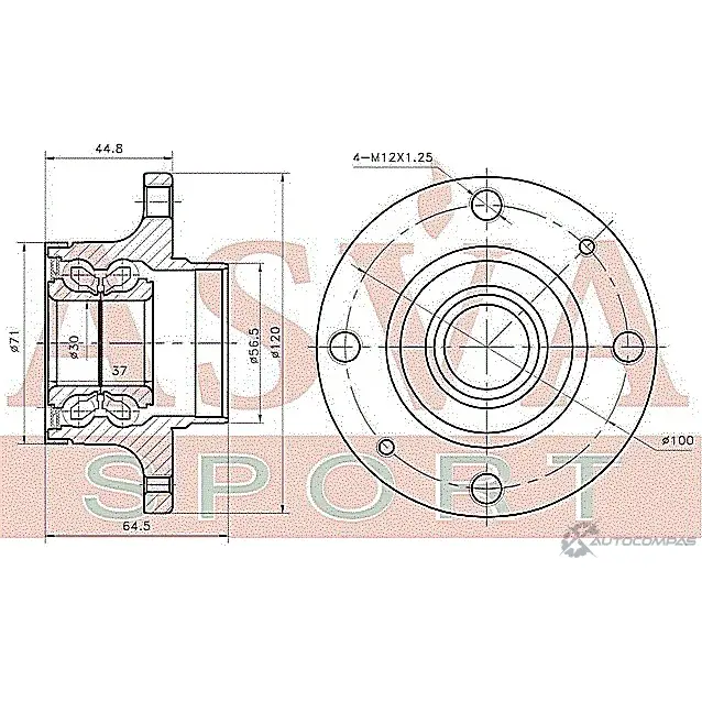 Ступица колеса ASVA 1269723055 OPWH-CDMR KF OS2 изображение 1