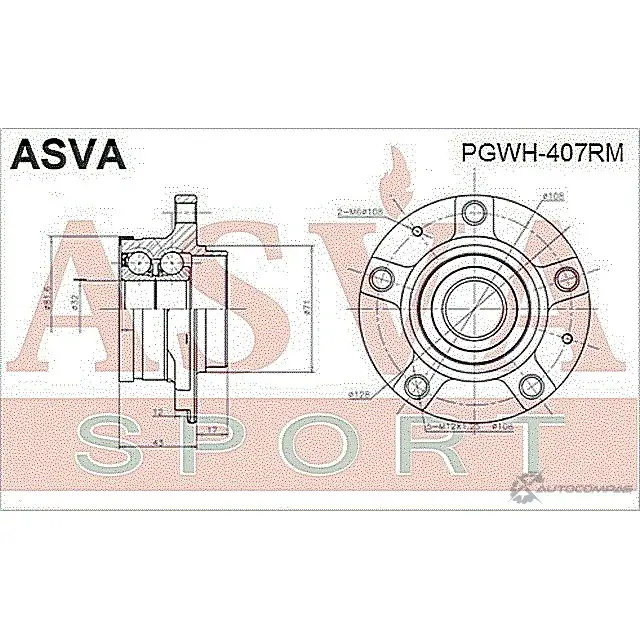 Ступица колеса ASVA D IS6M2 PGWH-407RM 1269723291 изображение 1