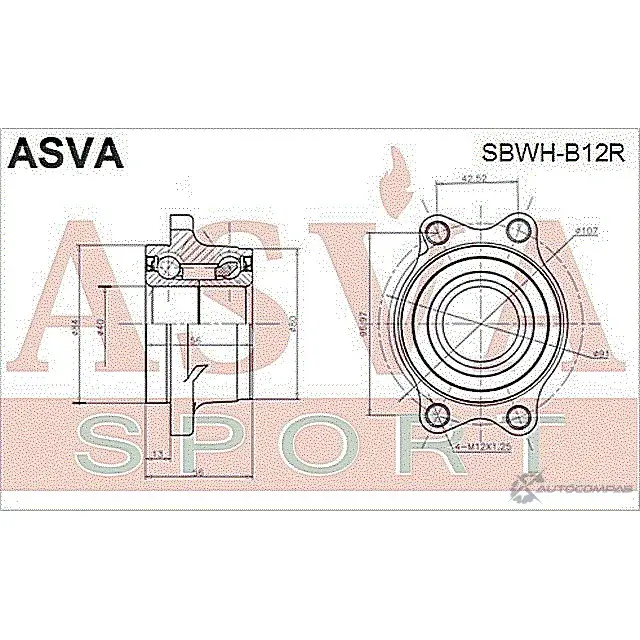 Ступица колеса ASVA FZF BA SBWH-B12R 1269723937 изображение 1