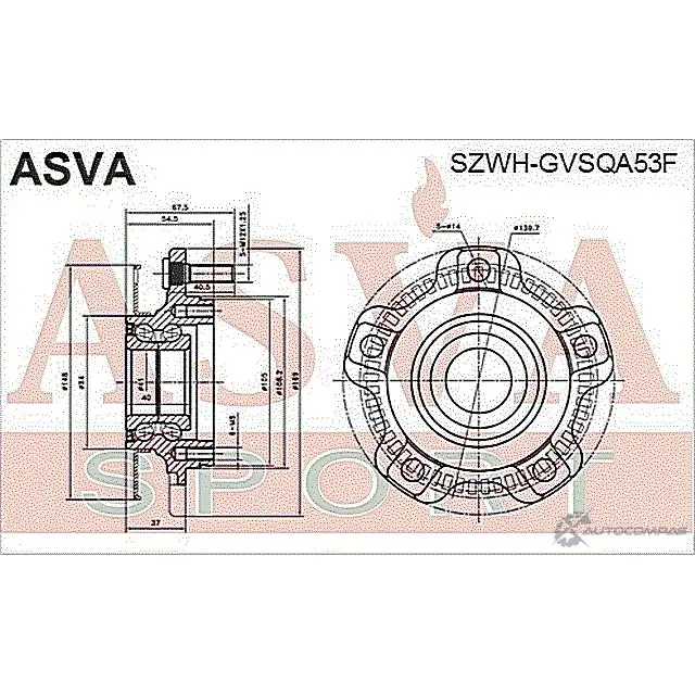 Ступица колеса ASVA 1269724625 3M9 MY SZWH-GVSQA53F изображение 1