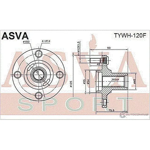 Ступица колеса ASVA 1269727511 Z 82OZQJ TYWH-120F изображение 1