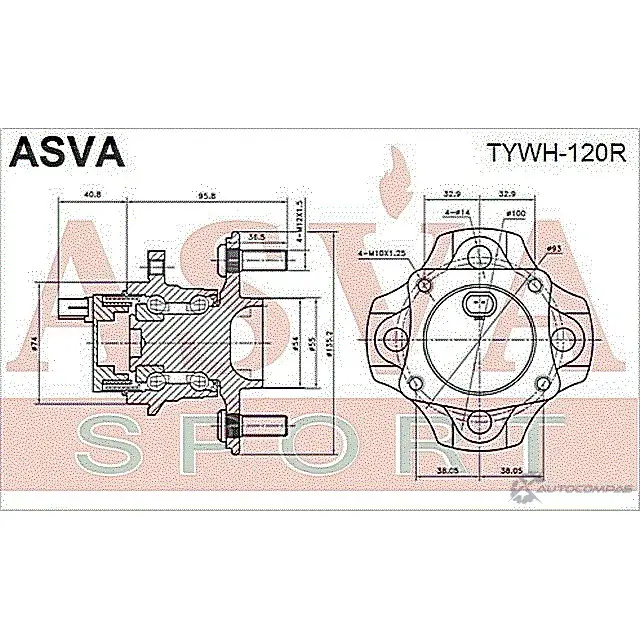 Ступица колеса ASVA 1269727515 TYWH-120R 7G6SX 5 изображение 1