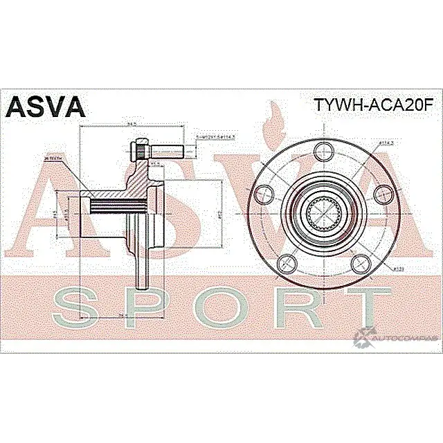 Ступица колеса ASVA L 6NKDX TYWH-ACA20F 1269727529 изображение 1