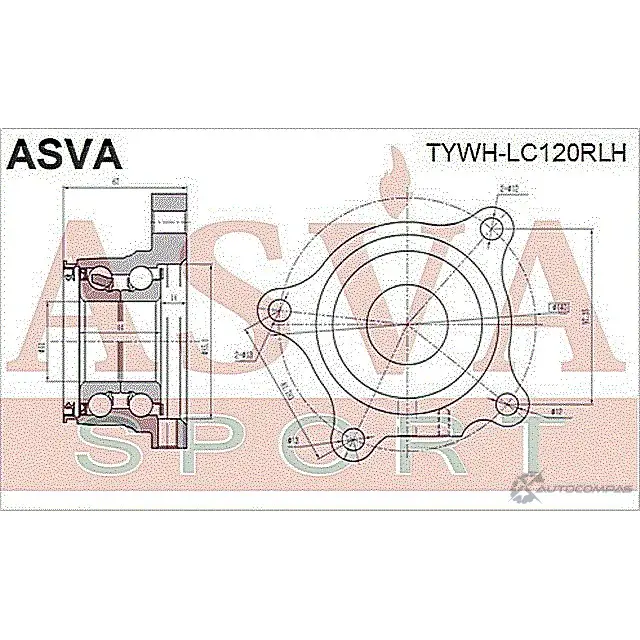 Ступица колеса ASVA TYWH-LC120RLH 7CA9Z 3 1269727625 изображение 1
