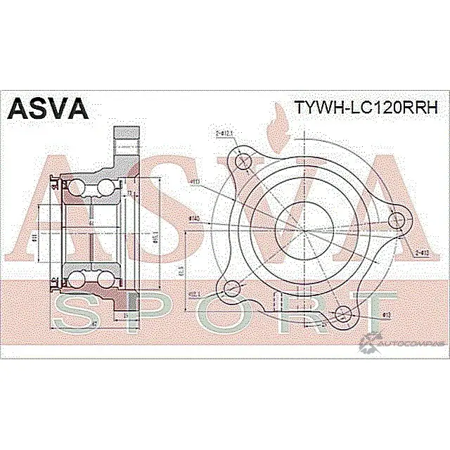 Ступица колеса ASVA 1269727629 TYWH-LC120RRH 30RGA K изображение 1