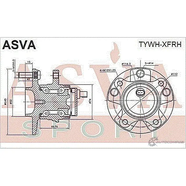 Ступица колеса ASVA 1269727693 TYWH-XFRH QC60 D изображение 1