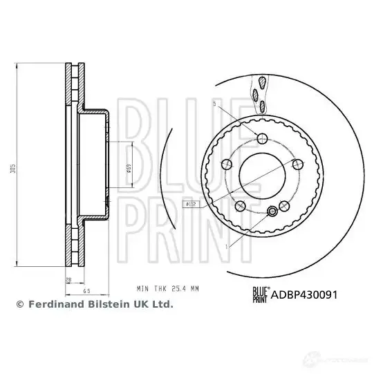 Тормозной диск BLUE PRINT EXNZZ DR ADBP430091 1438325882 изображение 0