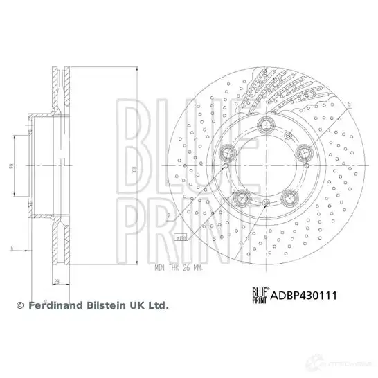 Тормозной диск BLUE PRINT Z SQF8VO ADBP430111 1438326260 изображение 0