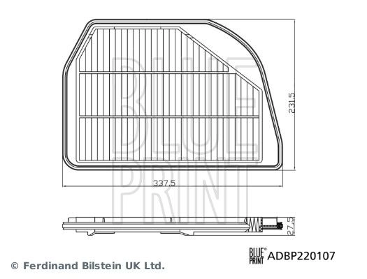 Воздушный фильтр BLUE PRINT 1440183082 UX9 GG ADBP220107 изображение 0