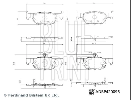 Тормозные колодки дисковые, комплект BLUE PRINT 1440183595 8WSL P ADBP420096 изображение 0