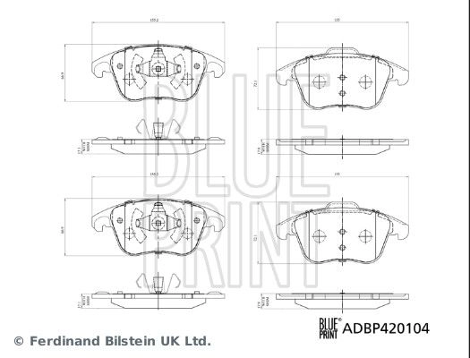 Тормозные колодки дисковые, комплект BLUE PRINT 2MTHL9 W ADBP420104 1440183603
