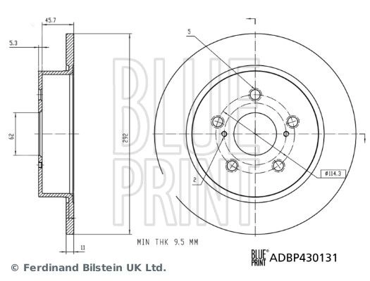 Тормозной диск BLUE PRINT ADBP430131 1440184440 RF MA07 изображение 0