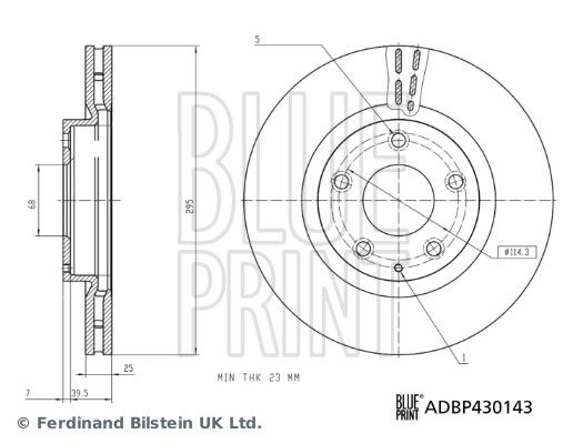 Тормозной диск BLUE PRINT ADBP430143 1440184452 5 R7U2 изображение 0