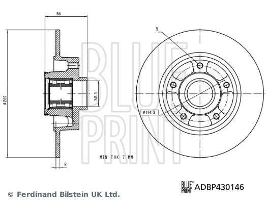 Тормозной диск BLUE PRINT ADBP430146 U 1EQM3 1440184455