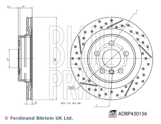 Тормозной диск BLUE PRINT ADBP430156 1440184465 32 2XD