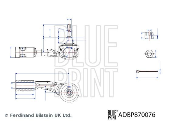 Рулевой наконечник BLUE PRINT 5GYKX0 8 ADBP870076 1440184178