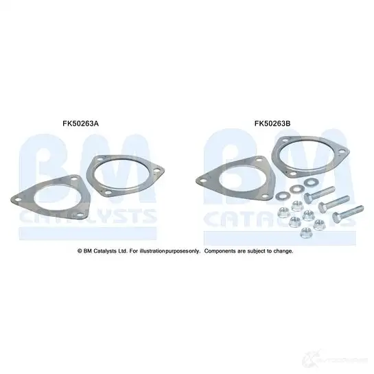 Монтажный комплект выхлопной трубы BM CATALYSTS fk50263 2866901 O QV9V48