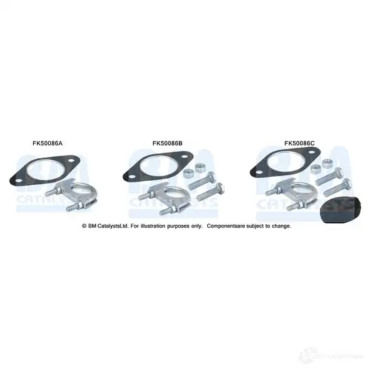 Монтажный комплект выхлопной трубы BM CATALYSTS 2866801 ZH6 QXN fk50086