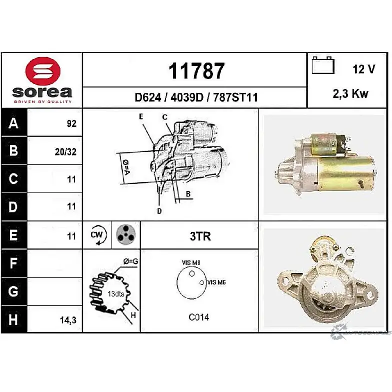 Стартер EAI 2795751 11 787 11787 4039D