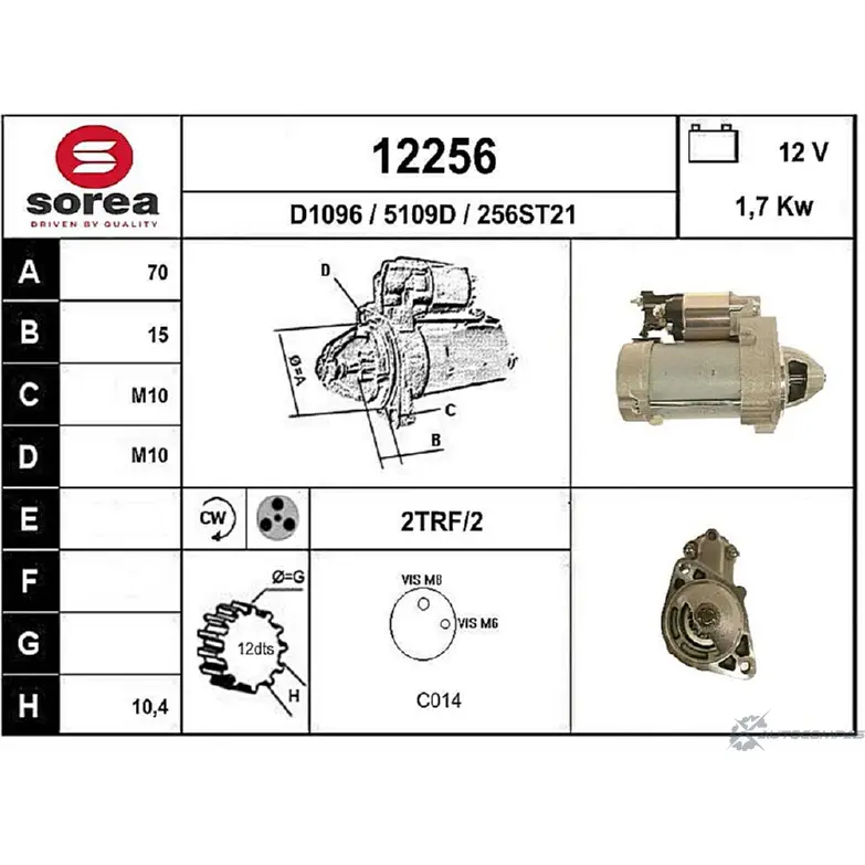 Стартер EAI 12256 256ST21 2796219 122 56