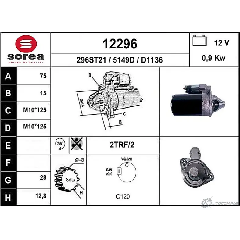Стартер EAI 1229 6 2796259 12296 296ST21