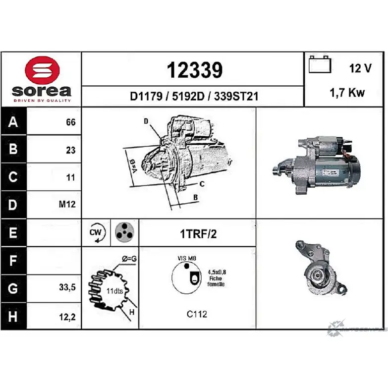 Стартер EAI 1233 9 12339 339ST21 2796302