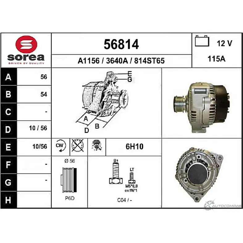 Генератор EAI 364 0A 2802448 56814 56814 изображение 0