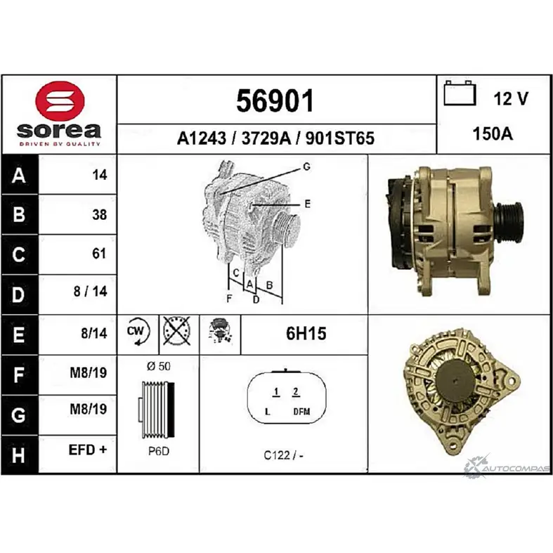 Генератор EAI 56901 56901 2802535 3729 A изображение 0