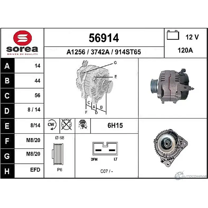 Генератор EAI 56914 2802547 3 742A 56914 изображение 0