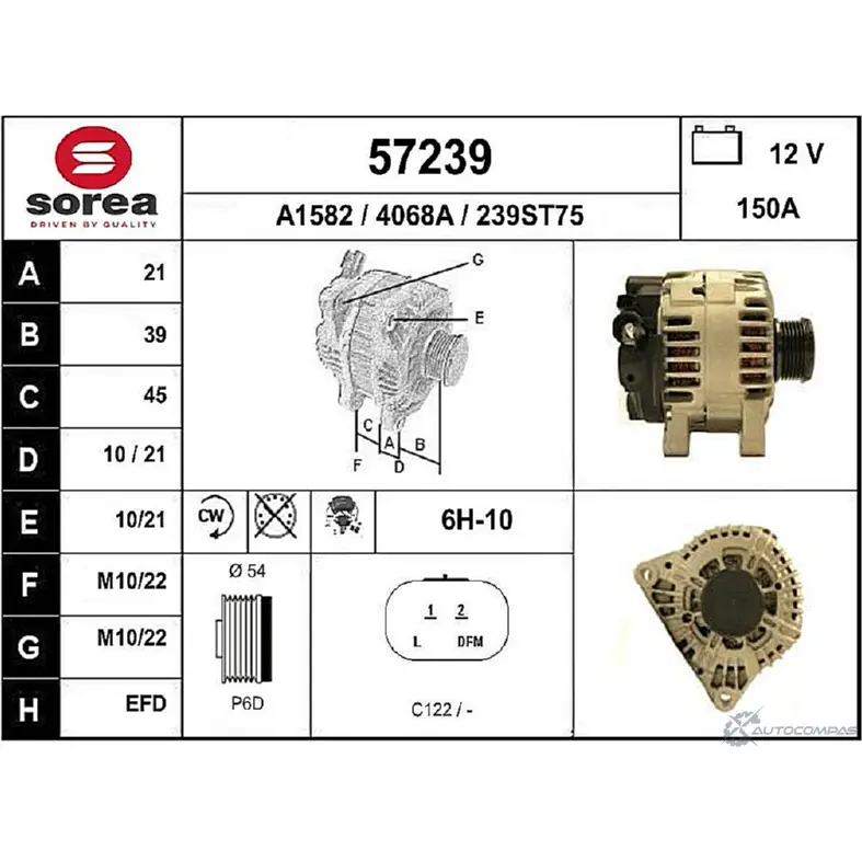 Генератор EAI 4068A 57239 2802872 239ST 75
